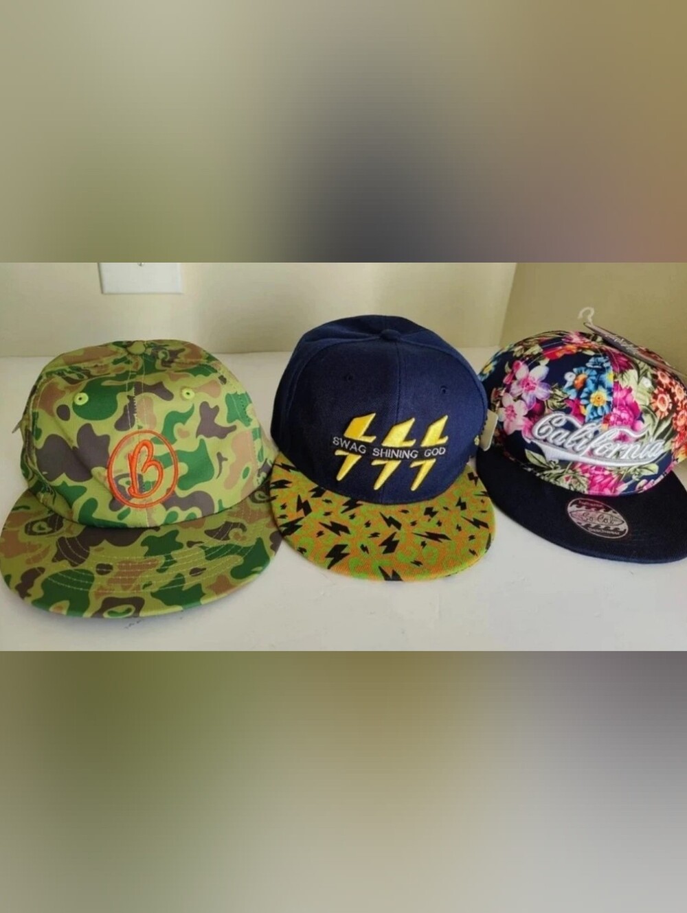 Streetwear Surf Themed Hat Bundle (3) Adult Adjustable Mixed New with Tags